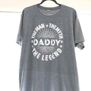 Funny or Serious The Man, The Myth, The Legend Daddy Heather Grey Shirt XL